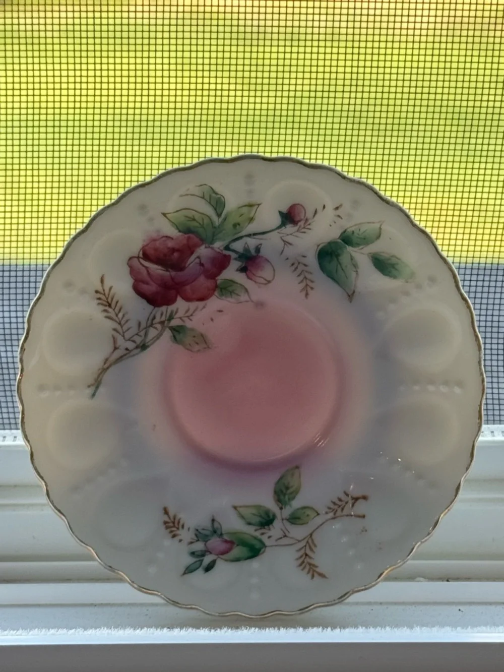 2 VINTAGE  Floral Porcelain Saucers